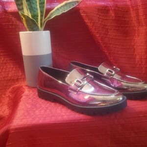 Bandolino Shiny Silver Loafers